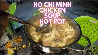 Lau Ga Phan La E = Chicken Soup Hot Pot in Ho Chi Minh across the street from RIVER BOAT COFFEE vid!