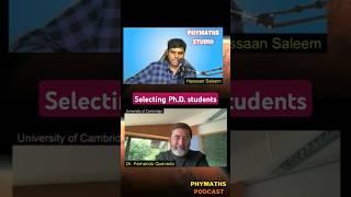 How to select Ph.D. students || Fernando Quevedo #physics #research #academia #theoreticalphysics