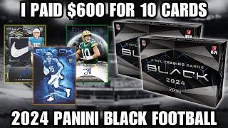 $600 FOR 10 CARDS!?! 2024 Panini Black Football Hobby Box Review!