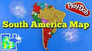 Map of South America for Kids: Part 1 || Learn the Continents || Play-Doh Puzzle