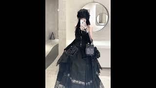 Dark Gothic Fusion: Black Ribbed Mamianqun Hanfu Aesthetic #GothicHanfu #DarkFusion #Mamianqun