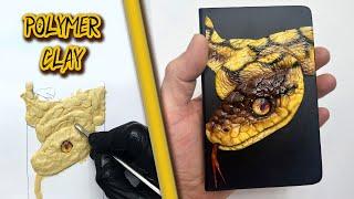 HOW TO Make a BOOK COVER from Polymer Clay Python Snake