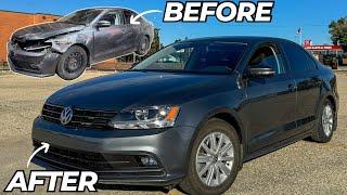 FULL BUILD:  REBUILDING A SALVAGE CRASHED 2016 VOLKSWAGEN JETTA