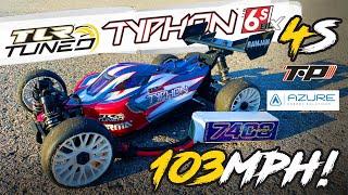 TLR Tuned Typhon | TP4050 4S Test Pass | 103mph!! #arrmatyphon #rcspeedrun #castle #tpmotors