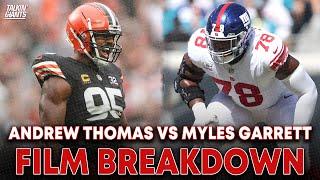 Andrew Thomas v. Myles Garrett Film Breakdown (Giants Week 3 Offensive Line Report)