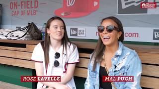 Rose Lavelle and Mallory Pugh throw out first pitch at National's game