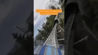 the world's fastest acceleration on a roller coaster! #subscribe #like #shorts