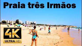 Praia dos Três Irmãos  Alvor  Algarve  Portugal 4K 60fps Beach promenade walk summer 4K UHD