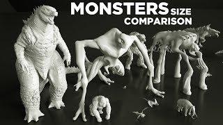 (Movie) MONSTERS Size COMPARISON  3D Animation