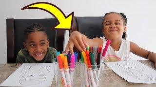 3 Marker Challenge Best Moments | Johny Johny, Christmas, JoJo Siwa | FamousTubeKIDS