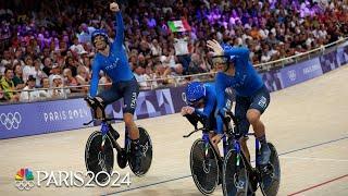 Italy beats out Denmark for cycling track men's team pursuit bronze | Paris Olympics | NBC Sports