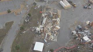 Damage at Tyndall Air Force Base from Hurricane Michael