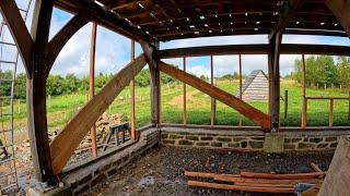 Timber Framed Barn Part 28 Braces, Dormers, Preparing External Staircase