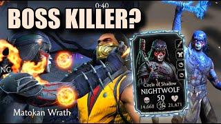 I Tried Circle of Shadow NIGHTWOLF Against BOSSES! MK Mobile Shirai Ryu and Nightmare Tower!