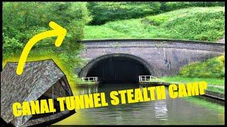 STEALTH CAMPING BY A CANAL TUNNEL! COMBAT UK TROOPER CAMMO TENT REVIEW NATURE RESERVE WILD CAMPING!