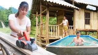 TIMELAPSE: START to FINISH Build a Wooden House Alone - BUILD LOG CABIN with many wooden