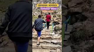Crossing Wooden Suspension Bridge in Last Village of Gilgit Baltistan || Hushe Valley #ghar #gaon