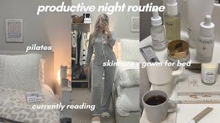 productive night routine 2023 ️ healthy habits, selfcare + skincare routine, pilates ~aesthetic~