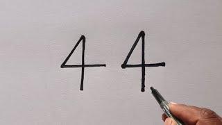 Dog Drawing Step By Step From 44 Number | Dog Drawing With