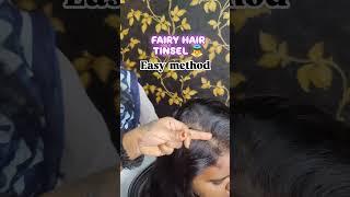 Easy hair TINSEL application method #hairextensions #hairstyle #hairtransformation #beauty #viji