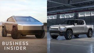 How Tesla's Cybertruck Stacks Up Against The Rivian R1T Electric Truck