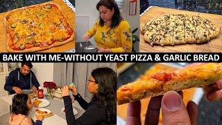 No Yeast Pizza & Domino's Style Garlic Bread | Step by Step Pizza Recipe | Homebaking Tips & Hacks