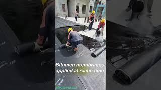 Roofing #waterproofing bitumen membrane applied with hot melting bitumen coating #sinomaco