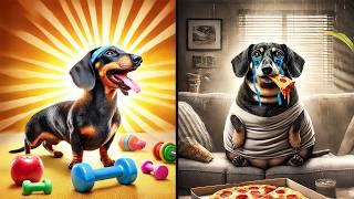 Fit vs Fat Dog Life! Cute Dachshund’s Impossible Choice!