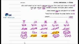 כיתה ט - שיעור 50 - פתרון מבחן פיז''ה - שאלה מילולית - אפשרויות בחירה