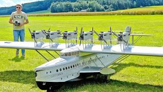 12 ENGINES!! GIGANTIC SELF BUILD RC SCALE FLYING BOAT DORNIER DO X FLIGHT DEMONSTRATION