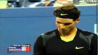 Rafael Nadal vs Teymuraz Gabashvili US Open 2010 1st round 2nd set tiebreaker