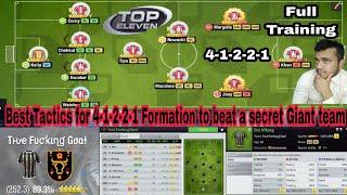 Best Tactics for 4-1-2-2-1 formation & right training method to beat a secret giant 168% players.