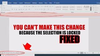 You can't make this change because the selection is locked Microsoft office error fixed