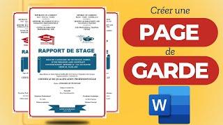 Réaliser une page de garde sur word  tutoriel complet