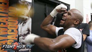 Floyd Mayweather vs. Manny Pacquiao full video- Mayweather's FULL MEDIA WORKOUT