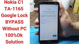 Nokia C1 TA-1165 FRP/Google Lock Bypass Without PC 100%Ok Solution