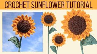 Crochet Sunflower Tutorial for Bouquet  Easy Crochet Sunflower