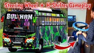 Steering Wheel + H-Shifter Gameplay| Sulthan Tourist Bus Driving  | Mallu Garage 2.0