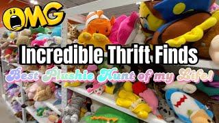 Thrifting for Plushies + Sharing my HUGE HAUL • Jellycat, Squishmallow, Build a Bear Stuffed Animals