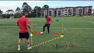 SOCCER DRILL | 1ST TOUCH | BODY POSITION | AWARENESS | PASSING & DRIBBLING | Joner 1on1