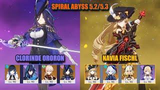 Clorinde Ororon Taser & Navia Fischl | Spiral Abyss 5.2/5.3 | Genshin Impact