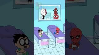 Baby spiderman Vs Baby Robin Bowser12345 #teentitansgo #shorts