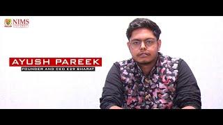 NIMS alumnus Ayush Pareek shares his testimonial | NIMS School of Journalism & Mass Communication