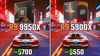 RYZEN 9 9950X vs RYZEN 9 5900X | Test in 6 Games