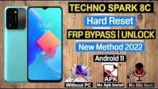 Tecno Spark 8C (KG5k) FRP Bypass New Trick unlock google account lock without Pc new security No APK