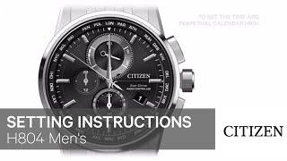 Citizen Watch Setting Instructions — H804 Men's