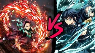 tanjiro vs muichiro (intense battle) so brutal 