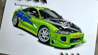 Mitsubishi Eclipse︱Fast and Furious Car Drawing