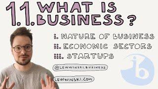 1.1 WHAT IS BUSINESS? / IB BUSINESS MANAGEMENT / nature of business, economic sectors, startups