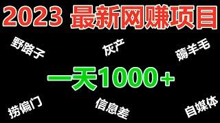 2023最新灰产网赚，兼职创业项目，每天1000+，轻松月入1w+